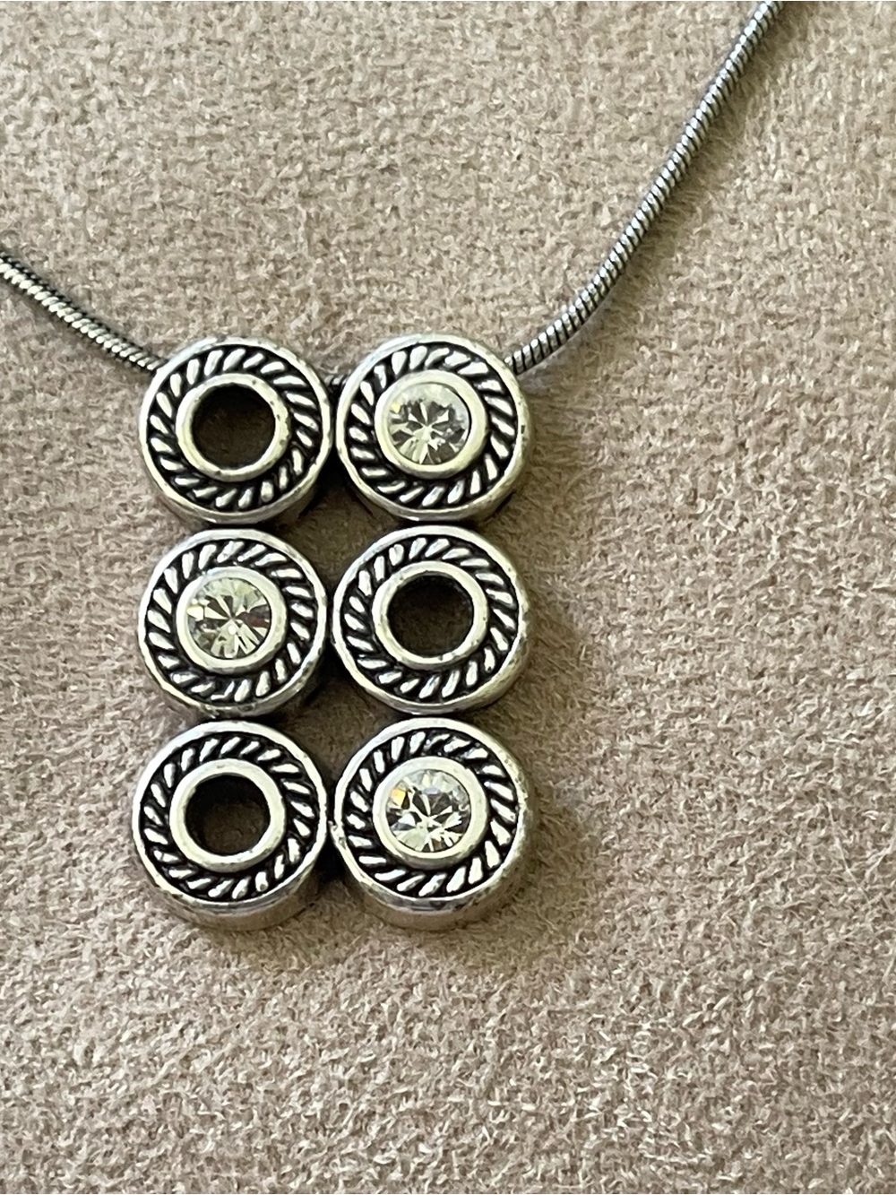 Brighton Silver-Tone Pendant Necklace with Clear Stones - Silver - Picture 1 of 4